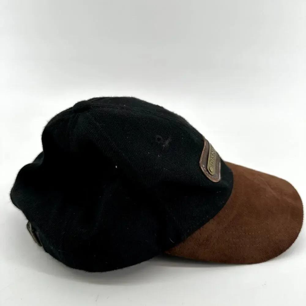 Disneyland Resort Anaheim Baseball Cap Embossed Wool Black Brown One Size